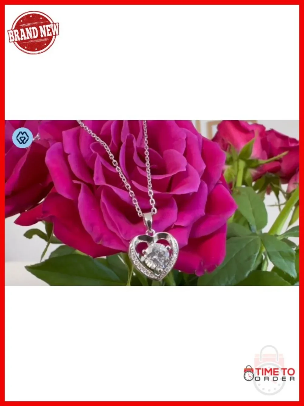 Moissanite Heart Necklace 925 Sterling Silver Pendant 1ct D Color